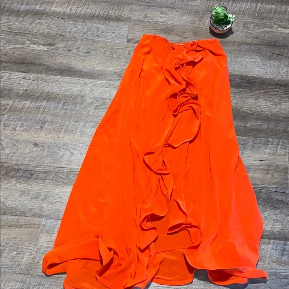 Alexis Ruffled Tangerine Skirt - Picture 2 of 7